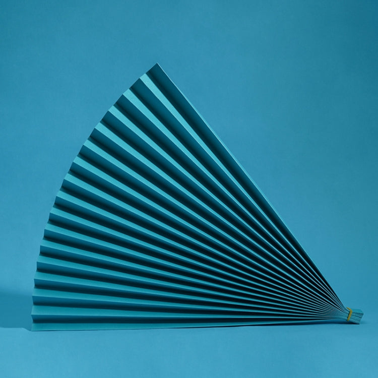 2 Pieces 69x39cm Photo Props Hard Cardboard Folding Fans - 09 Lake Blue