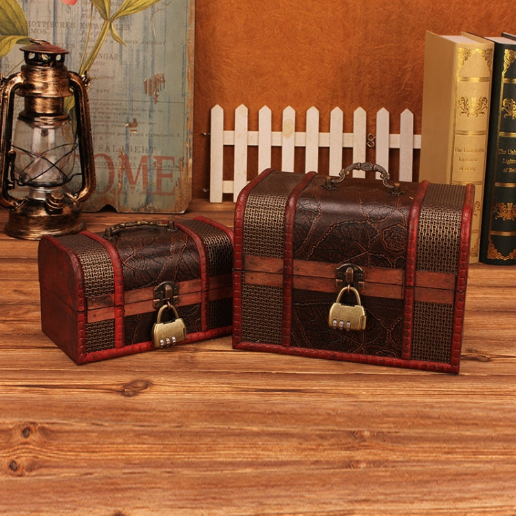 Retro Wooden Jewelry Storage Box Set With Lock - 2 PCS