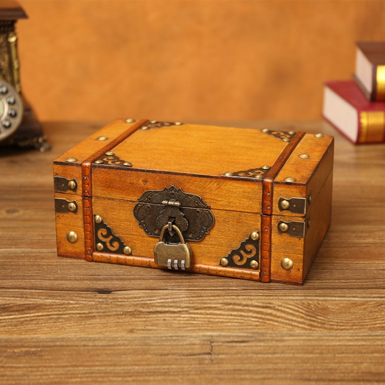 Antique Yellow Cosmetic Storage Box with Password Lock - 6280-01GK10