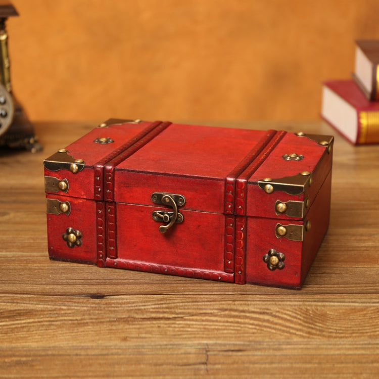 Antique Distressed Cosmetic Storage Box - High-Quality Wooden Makeup Organizer