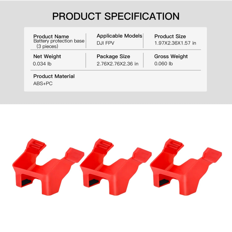 DJI FPV Protective Battery Base - Easy Installation, 3-Piece Set