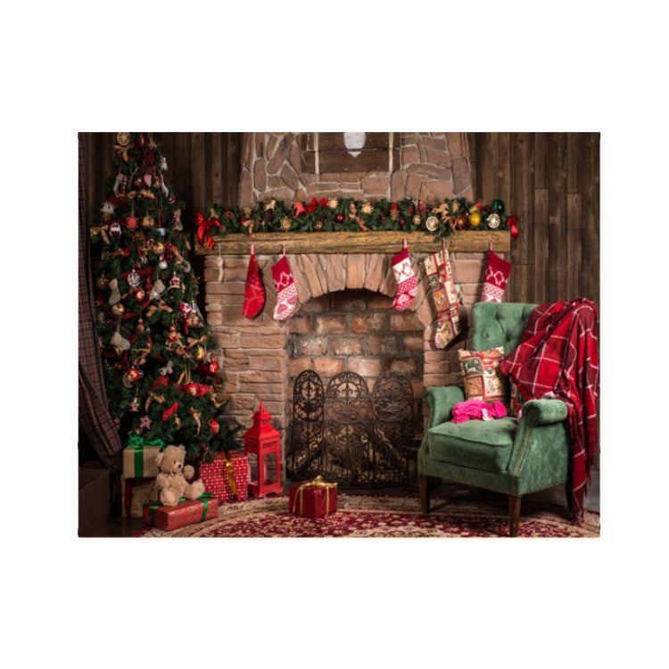 Christmas Fireplace 3D Studio Background Cloth - 1.5m x 2.1m