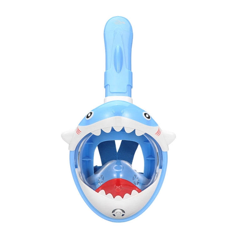 Cartoon Kids Full Dry Diving Mask Swimming Anti-Fog Snorkeling Mask - XS Size (Shark Blue)