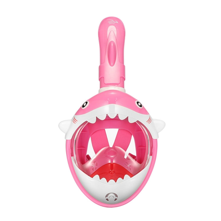 Cartoon Kids Full Dry Diving Mask  with Anti-Fog Snorkeling Features - XS (Shark Pink)