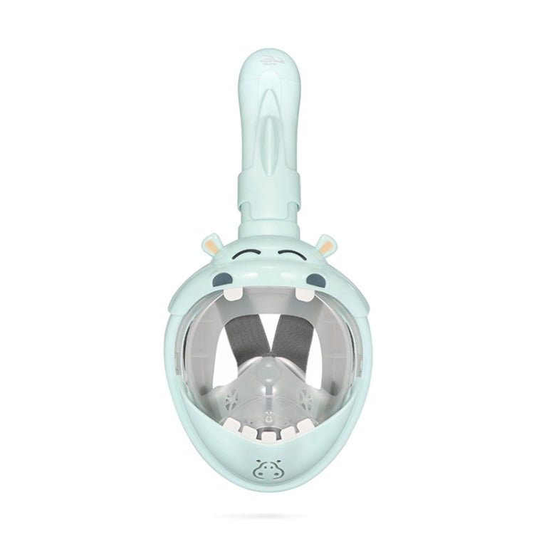 Cartoon Kids Full Dry Diving Mask Swimming Anti-Fog Snorkeling Mask - XS Size (Hippo Design)