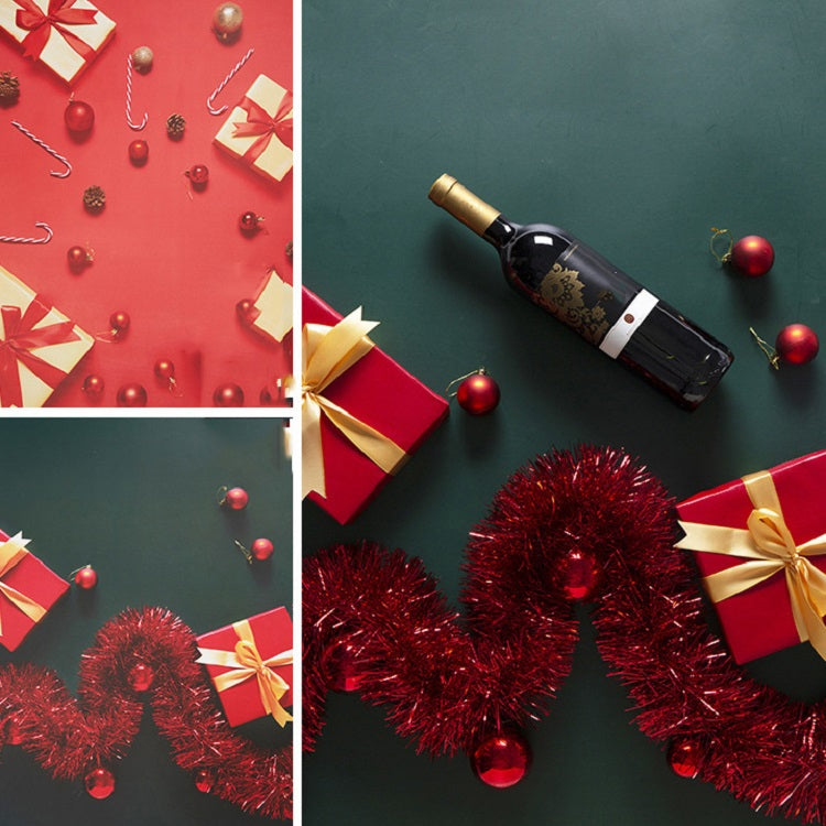 3D Double-Sided Christmas Red Photography Background Paper (2 PCS)