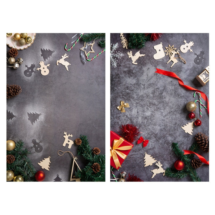 3D Stereo Christmas Gray Photography Background Paper (2 PCS)
