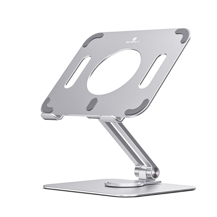 360 Degree Rotating Aluminum Alloy Tablet Laptop Holder Silver