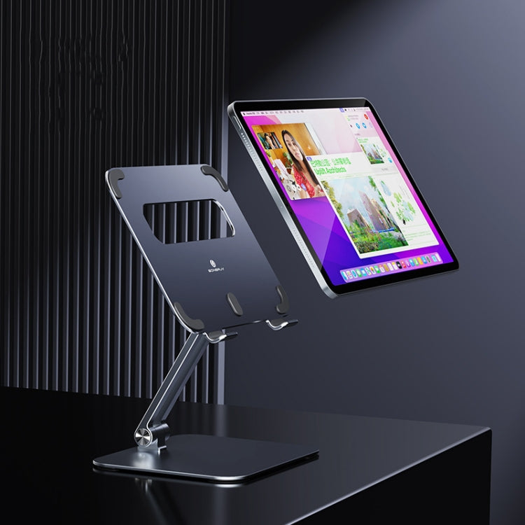 Aluminum Alloy Tablet Holder for Devices up to 14 Inches (Grey)