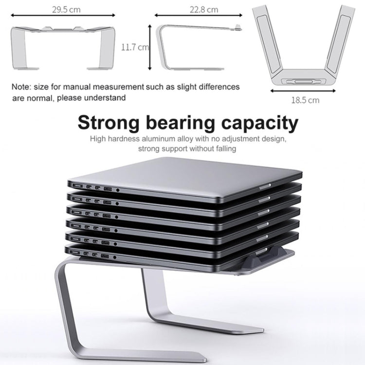BONERUY P49 Silver Aluminum Alloy Notebook Holder with Heat-Dissipating Design