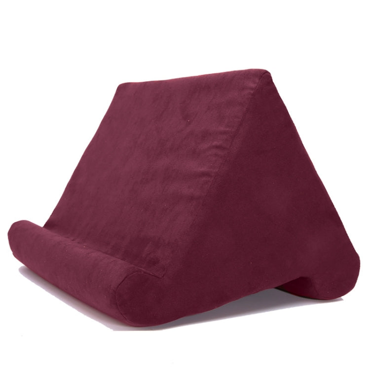 Versatile Multi-Angle Pillow Tablet and Mobile Phone Bracket in Wine Red (27x25x23cm)