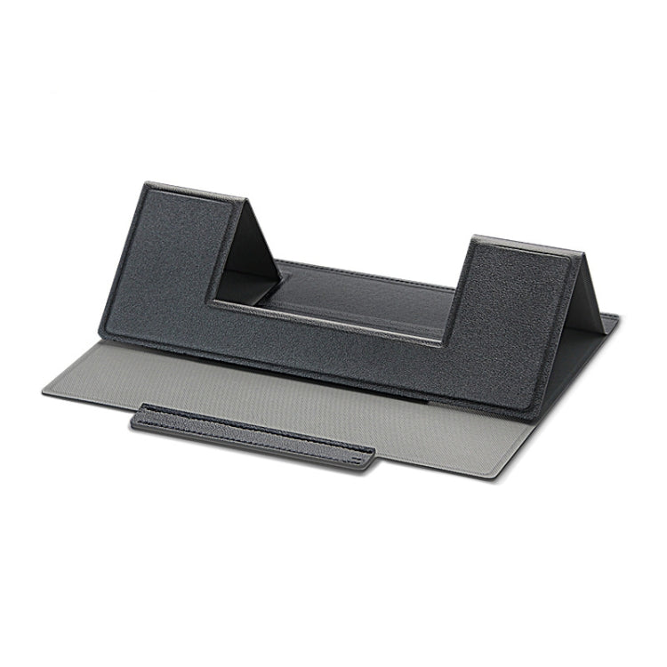 Leather Folding Laptop, Tablet, and Phone Stand (Black)