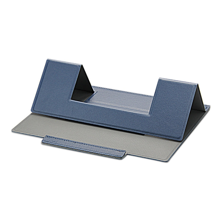 Laptop Leather Folding Stand for Tablets, Phones, and Laptops (Blue)