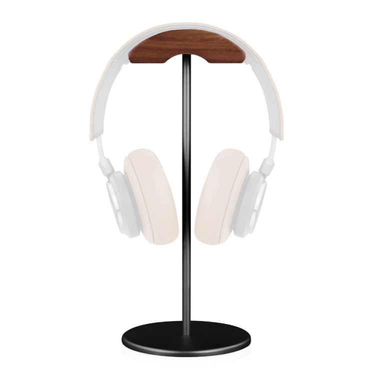 Walnut and Aluminum Display Stand for Headsets (Black)