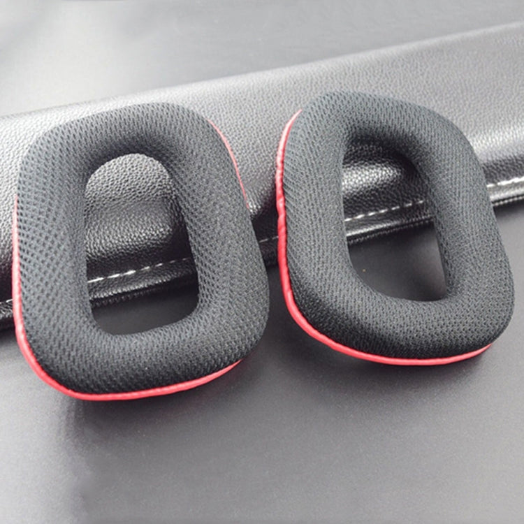 2-Piece Black and Red Headset Sponge Earmuffs for Logitech G35 / G930 / G430 / F450