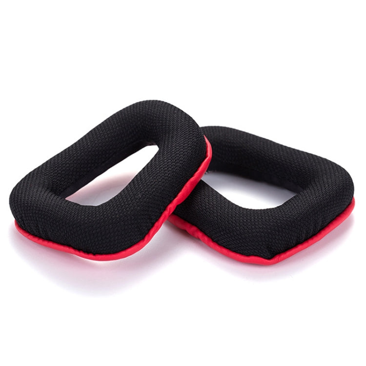 2-Piece Black and Red Headset Sponge Earmuffs for Logitech G35 / G930 / G430 / F450