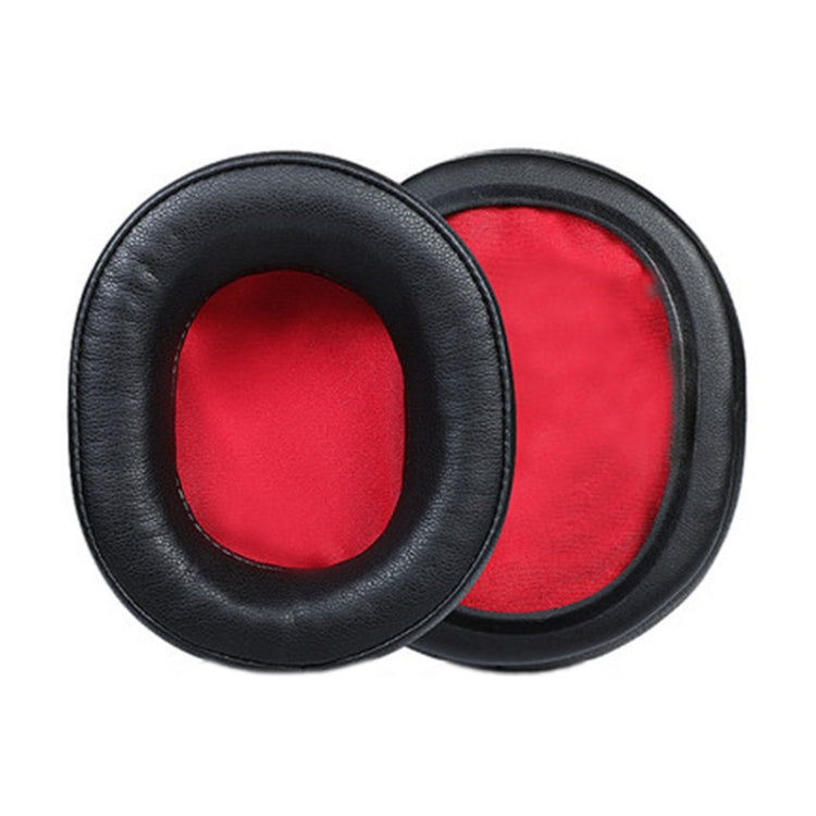 2 PCS Headset Protein Leather Earmuffs for Audio-Technica ATH-WS660BT (Black+Red)