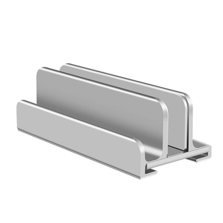 Adjustable Aluminum Alloy Laptop Tablet Phone Stand - Double Slot (Silver)