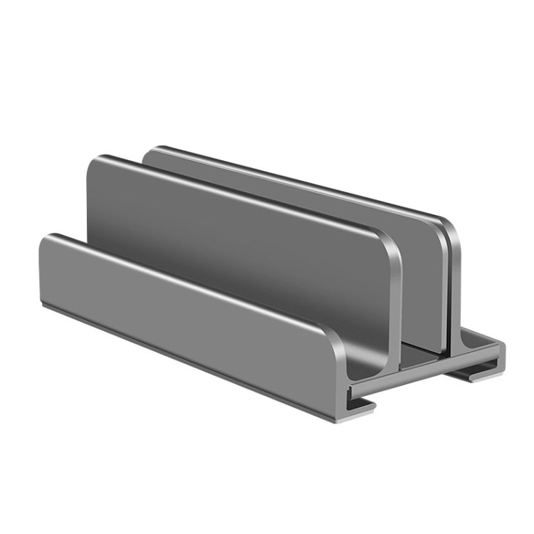 Aluminum Alloy Laptop Tablet Phone Storage Stand - L401 Double Slot (Gray)