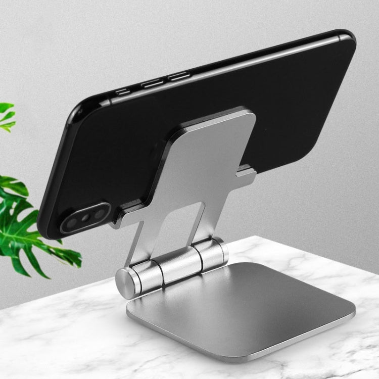 Adjustable Metal Folding Stand for Mobile Phones and Tablets (Moonlight Silver)
