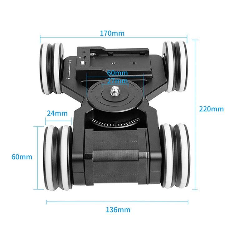 Electric Slide Rail Rolling Dolly Car with Bluetooth Control and Time-lapse Photography