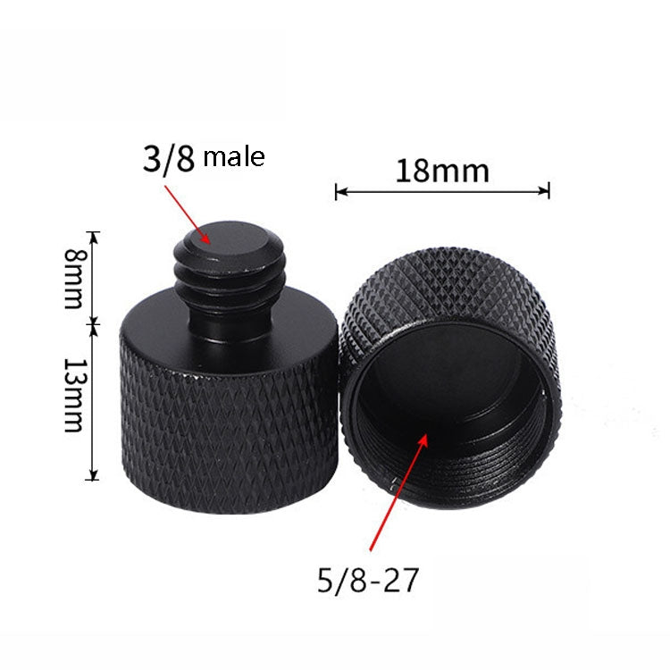 5/8 Female to 3/8 Male Adapter Screw Set (Black, 4 Pieces)