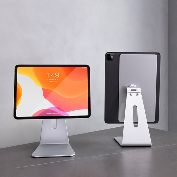 Rotatable Magnetic Tablet Bracket with Aluminum Alloy Construction (Silver)