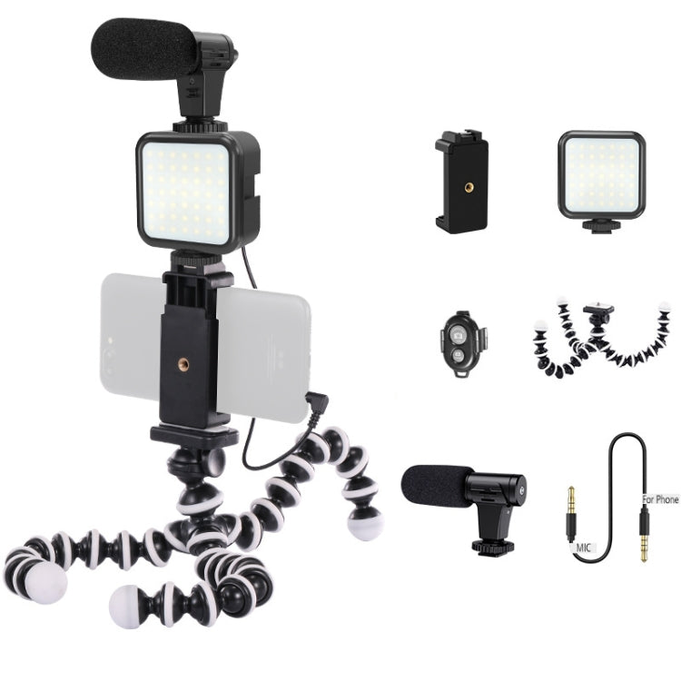 Portable Octopod Tripod Kit with Fill Light and Microphone (Black)