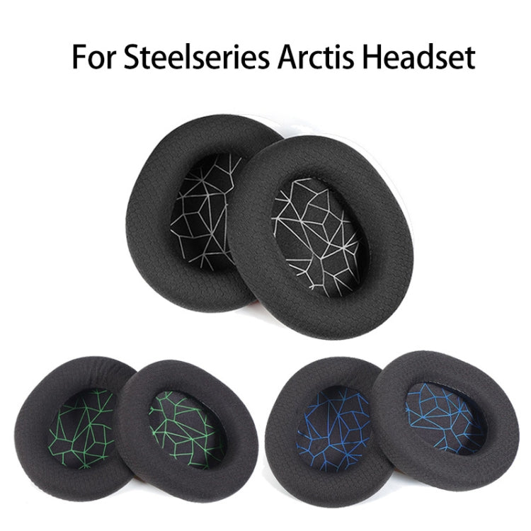 Comfortable Sponge Headset Pad for Steelseries Arctis Pro / Arctis 3 / 5 / 7 (Green Print Mesh)