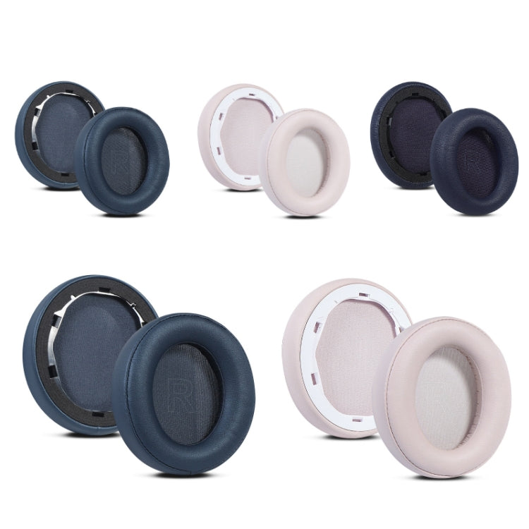 Protein Leather Sponge Earphone Covers for Anker Soundcore Life Q35 (Dark Pink)