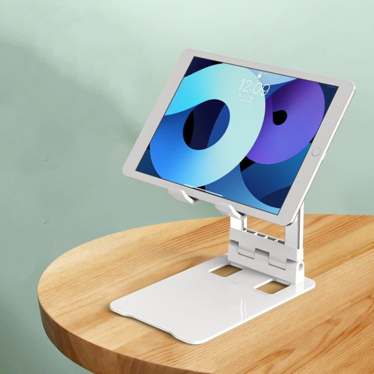 Desktop Foldable Adjustable Anti-Slip Phone and Tablet Stand(White)