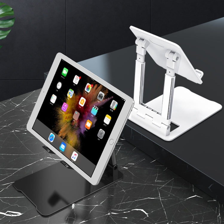 Adjustable Foldable Black Mobile Phone and Tablet Stand with Non-Slip Base