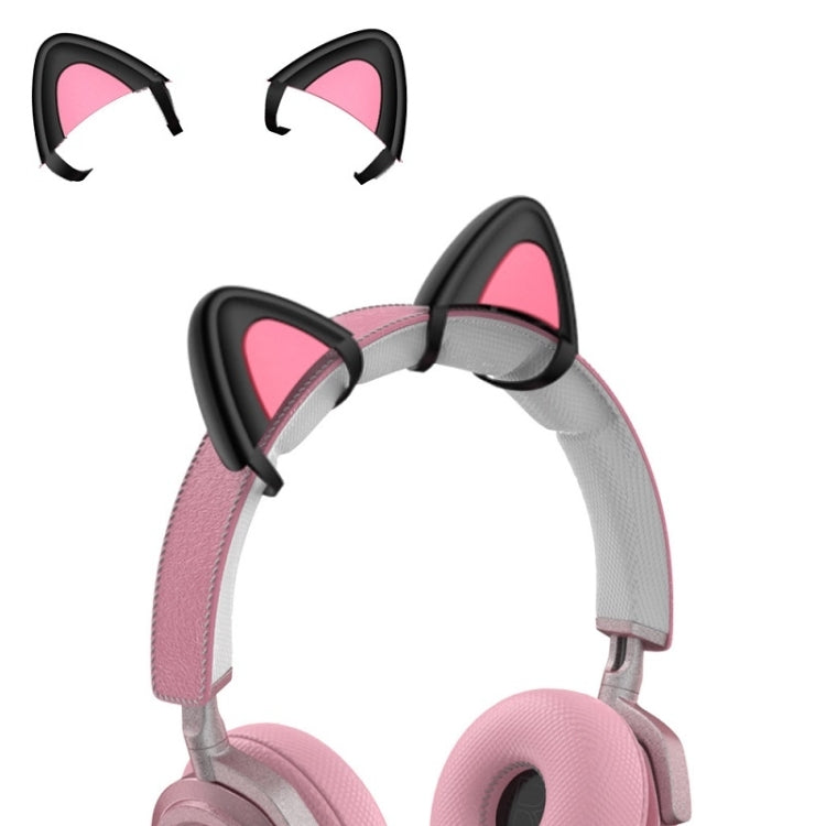 T6 Cute Cat Ear Decorations for Headphones - Black