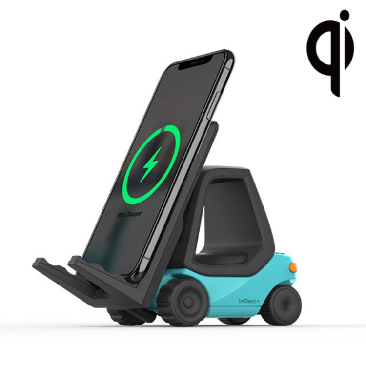 LinDesign CC01 Forklift-Inspired Desktop Wireless Charger with Mobile Phone Holder