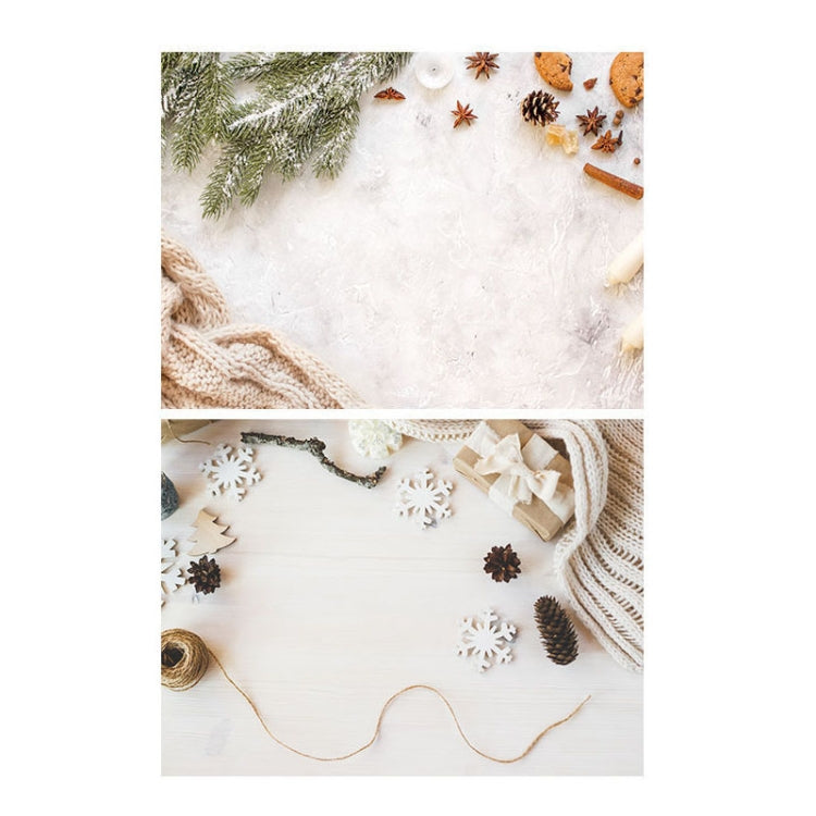 Double-Sided 3D Stereo Shooting Background Cloth - J Snowflake Pine Fruit