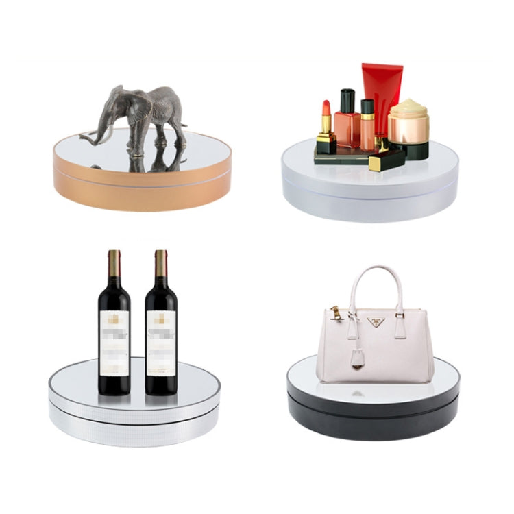 Adjustable Speed Electric Rotating Display Stand - Black Mirror 25cm