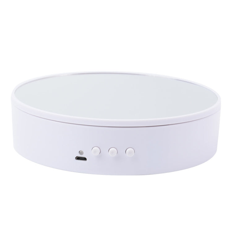 Adjustable Speed Rotating Display Stand - White Mirror (15cm)