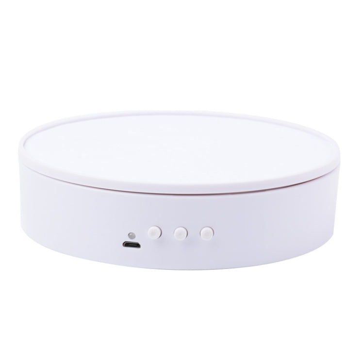 Adjustable Speed Rotating Display Stand with 15cm Turntable (White Velvet)