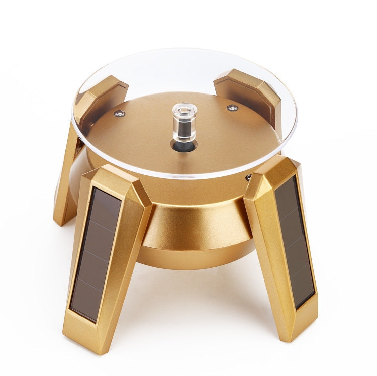 Solar-Powered 360 Rotating Display Stand with Clear Acrylic Tray