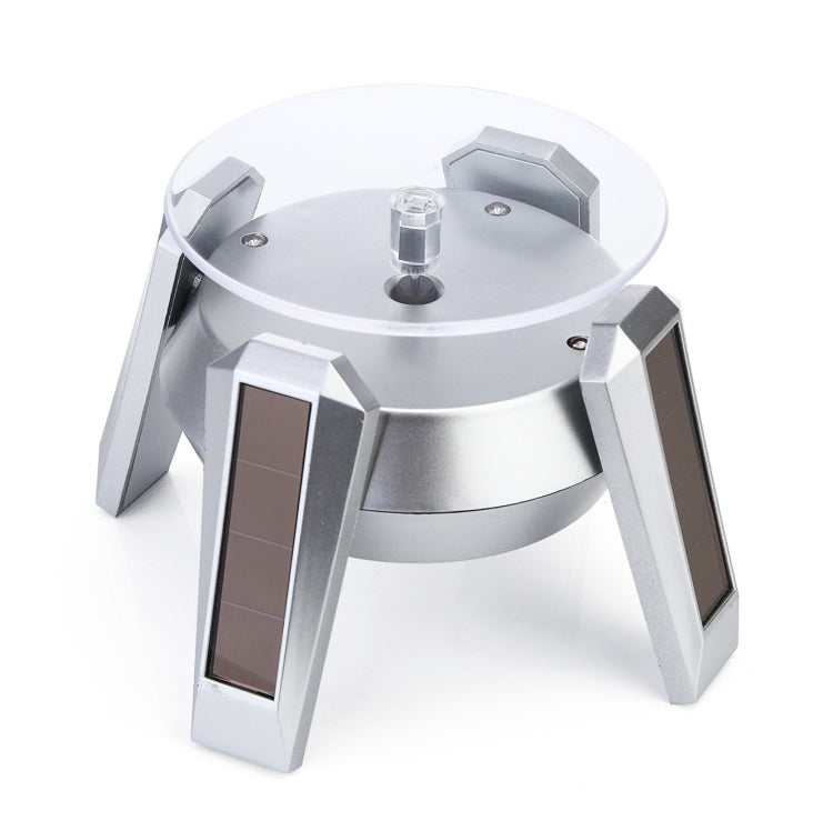 Solar-Powered 360-Degree Rotating Display Stand with Acrylic Tray