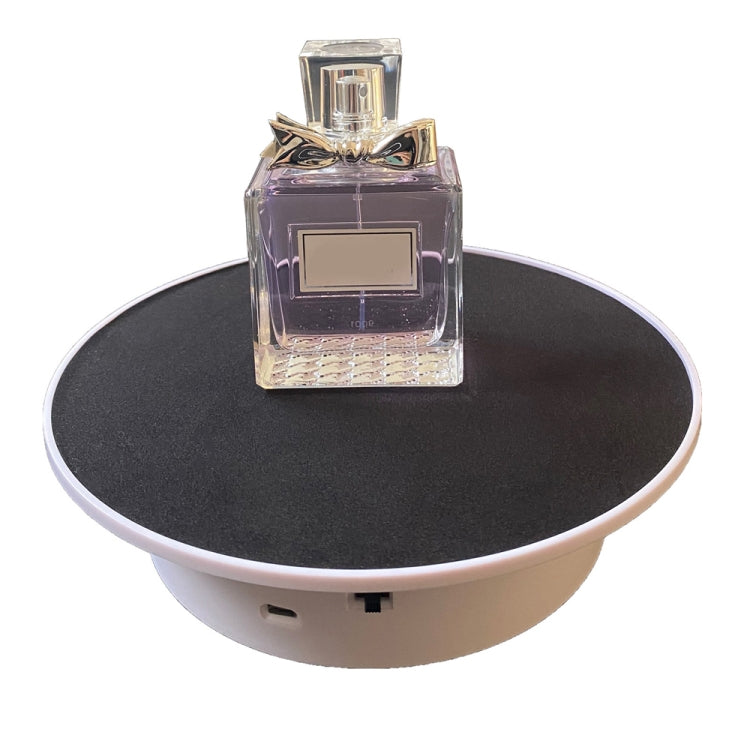 USB Power Rotating Display Stand - White and Black Velvet