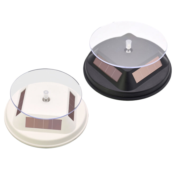 Solar-Powered 12cm Rotating Display Stand - White