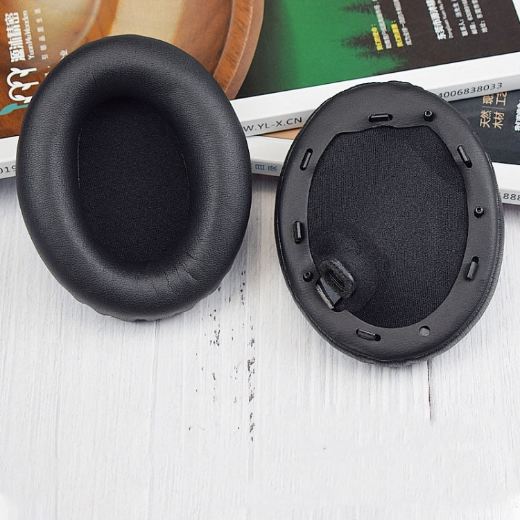 Black PU Leather Earpads with Buckle for Sony WH-1000XM4 - 1 Pair