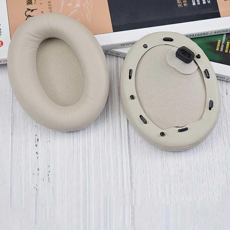 Luxurious PU Leather Earpads for Sony WH-1000XM4 in Champagne Gold with Buckle