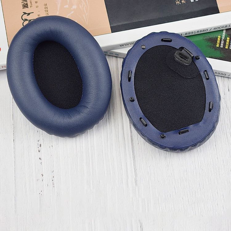 Sleek Blue PU Leather Earpads for Sony WH-1000XM4 with Buckle