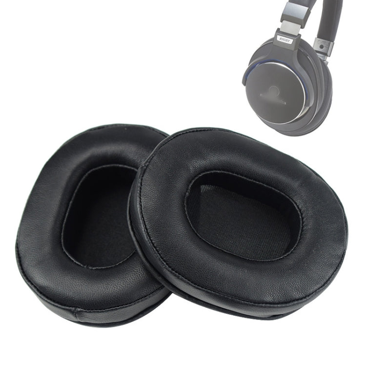 Sheepskin-Black Sponge Earmuffs for Audio-Technica Headphones