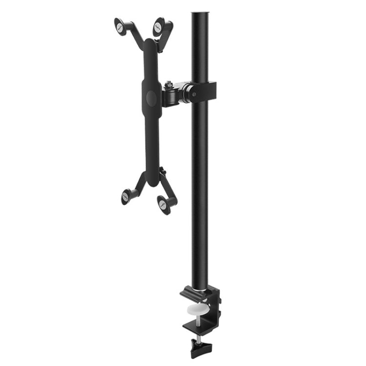Adjustable Height Metal Tablet and Phone Holder with Secure Grip and Multi-purpose Use