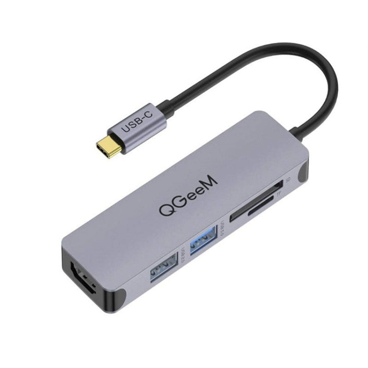 QGeeM 5-in-1 TYPE-C Extension HUB Adapter with SD/TF Reader