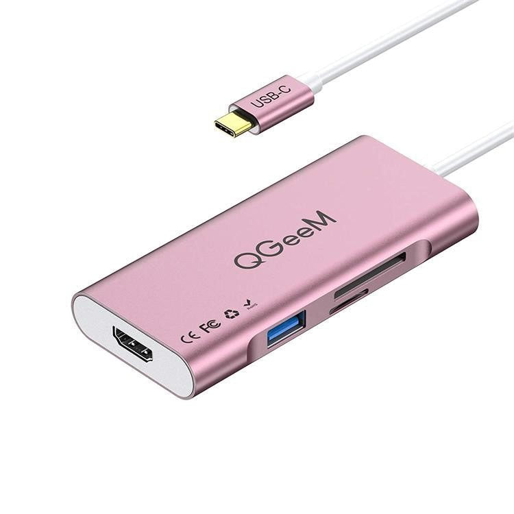 QGeeM 7 In 1 Type-C Extension HUB Adapter with HDMI, 4K, and PD Support
