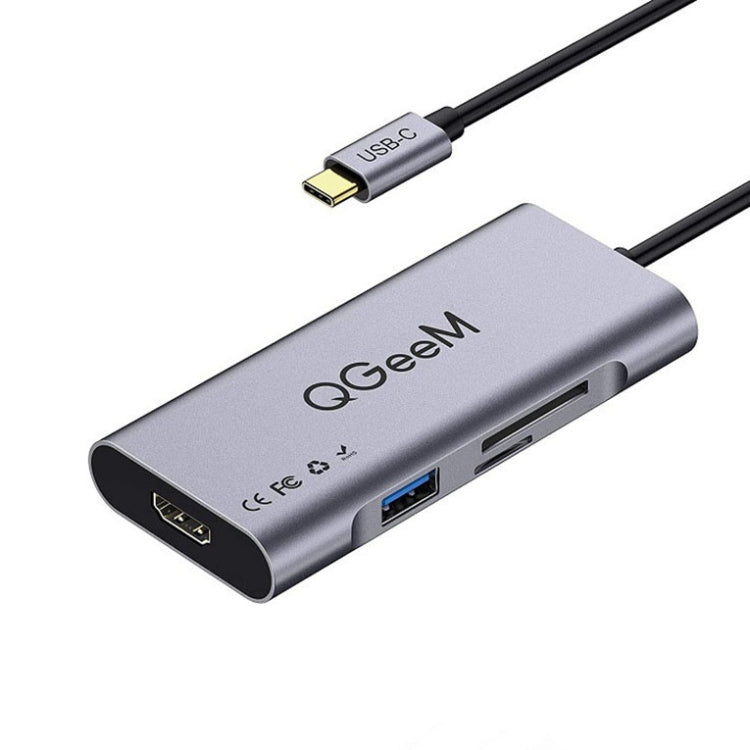 7-in-1 USB3.0 TYPE-C Extension HUB Adapter with HDMI and Card Reader